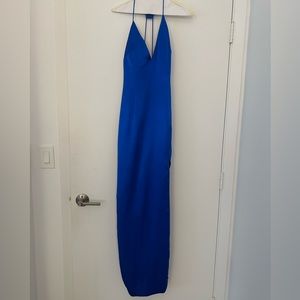 Aidan Mattox Blue Satin Gown, Size 2